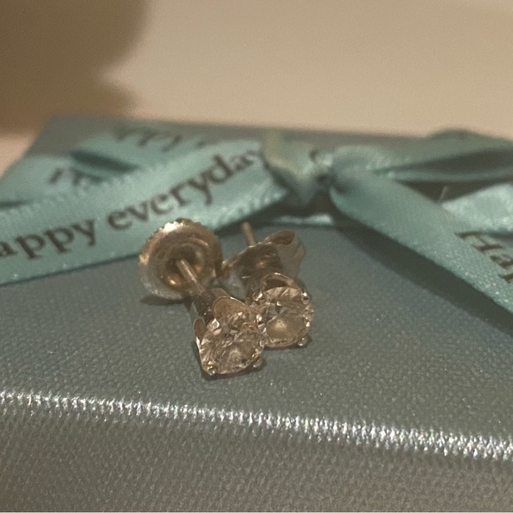 .8 carat diamond white gold earrings 14k estate - Picture 2 of 3